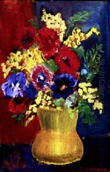 Blommor I Vas Oil Painting by Ivan Ivarson