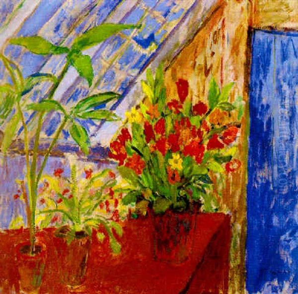 Stilleben Med Varblommor Oil Painting by Ivan Ivarson