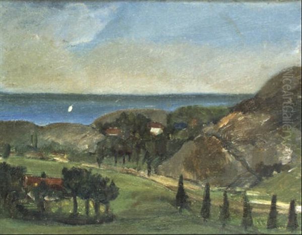 Landskap Fran V,stkusten Oil Painting by Ivan Ivarson