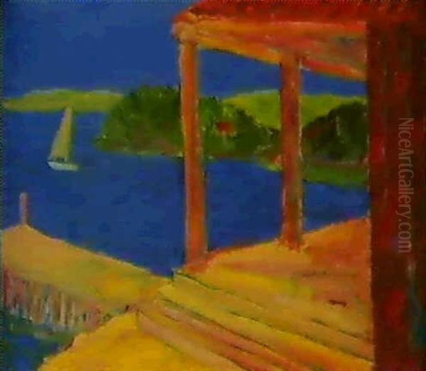 Utsikt Fran Badhuset Oil Painting by Ivan Ivarson