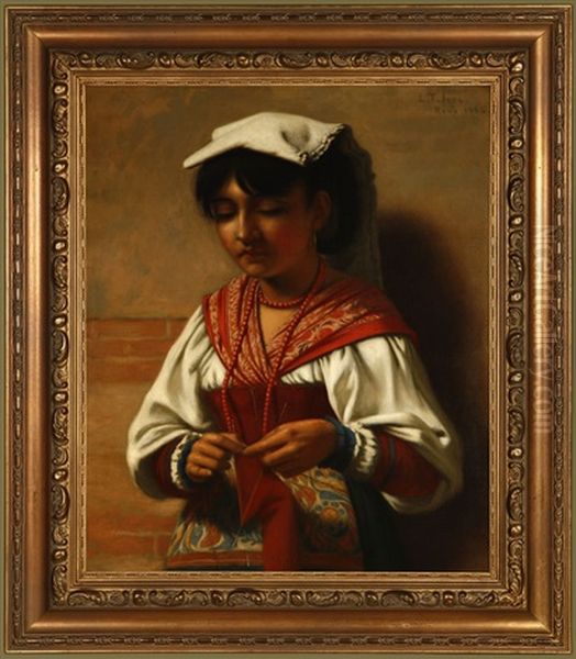 Roman Girl Oil Painting by Lewis Thomas Ives