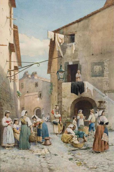 Mercato Romano Oil Painting by Frederico Bartolini