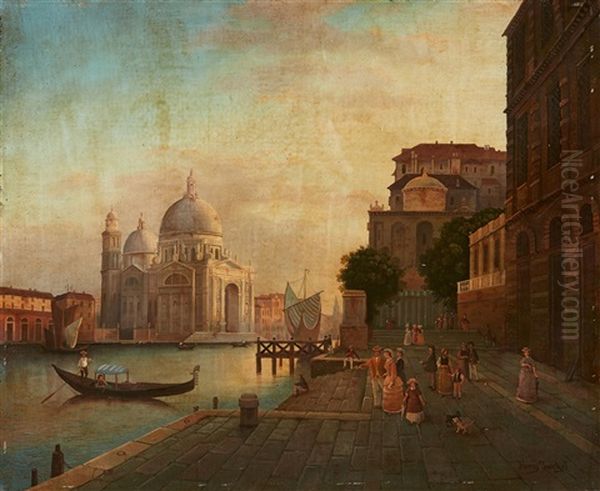 Venice - View Of Santa Maria Della Salute Oil Painting by Henry Jackel