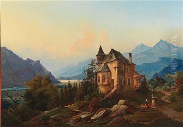 Rast Vor Einem Herrenhaus Oil Painting by Henry Jackel