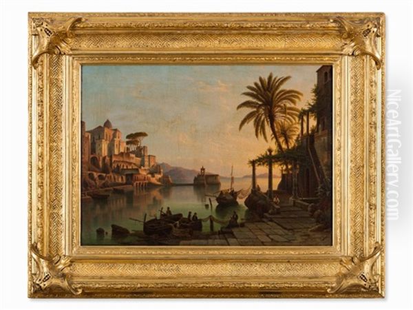 On Lake Como Oil Painting by Henry Jackel