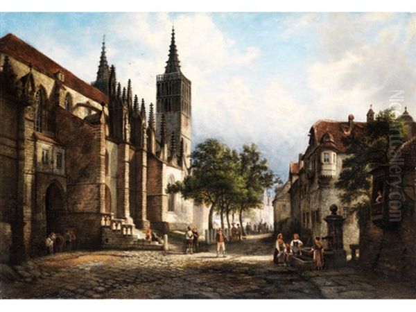 Ansicht Von Rothenburg Oil Painting by Henry Jackel