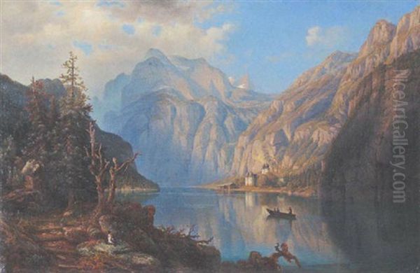 Blick Auf St. Bartholoma Am Konigsee Oil Painting by Henry Jackel