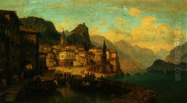 A View Of Varenna, Lake Como Oil Painting by Henry Jackel