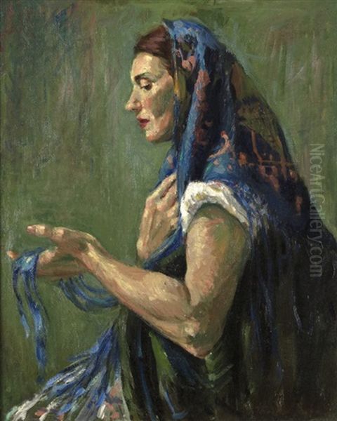 Gypsy Woman Oil Painting by Oscar Theodore Jackman