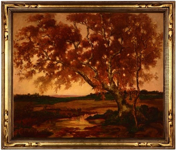 Landscape With Tree Oil Painting by Oscar Theodore Jackman