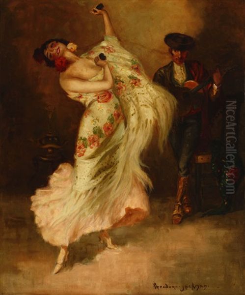 Spanish Dancer Oil Painting by Oscar Theodore Jackman