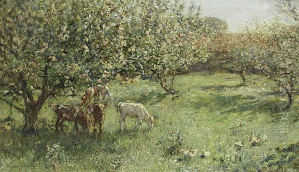 In An Orchard, Spring Oil Painting by Frederick William Jackson