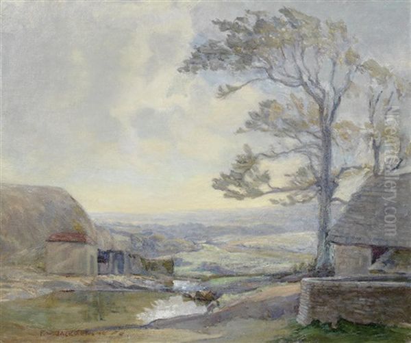 A Yorkshire Landscape Oil Painting by Frederick William Jackson