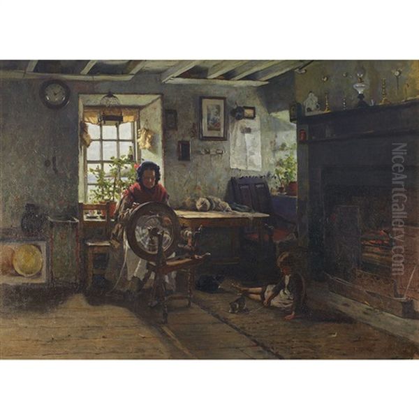 The Spinner Oil Painting by Frederick William Jackson