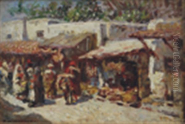 Souk Oil Painting by Frederick William Jackson