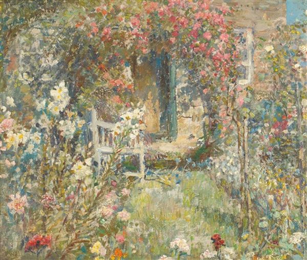 The Cottage Garden Oil Painting by Frederick William Jackson