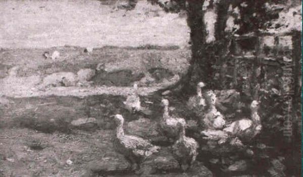 Geese In The Shade: 'may' Oil Painting by Frederick William Jackson