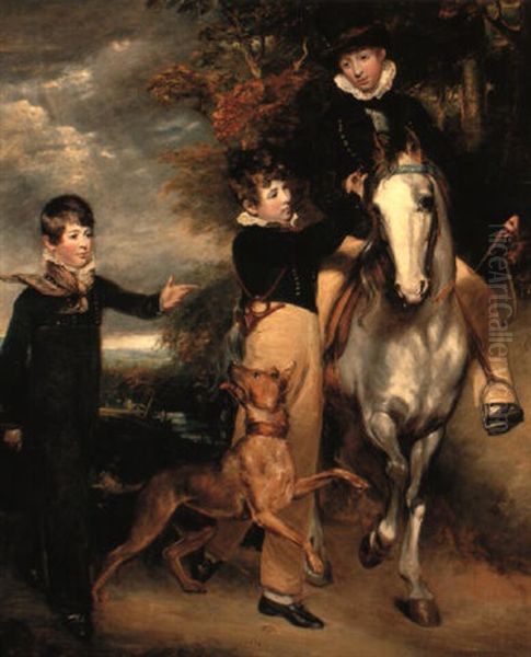 Masters Russell, Edward And Frederick Gray Oil Painting by John Jackson