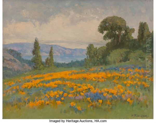 California Poppy Field Oil Painting by William Franklin Jackson