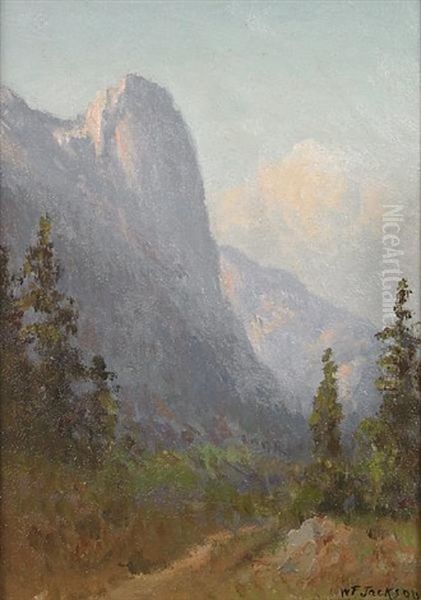 Sentinel Rock, Yosemite Oil Painting by William Franklin Jackson