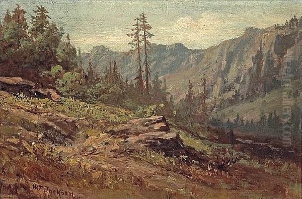 On The Road From Summit To Soda Springs Oil Painting by William Franklin Jackson