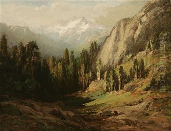 In The High Sierras Oil Painting by William Franklin Jackson