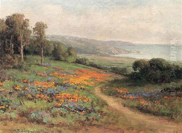 Wildflowers Near The Ocean Oil Painting by William Franklin Jackson