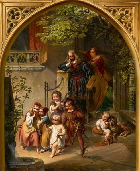 Albrecht Durer Und Seine Familie Oil Painting by Julius Jacob the Elder