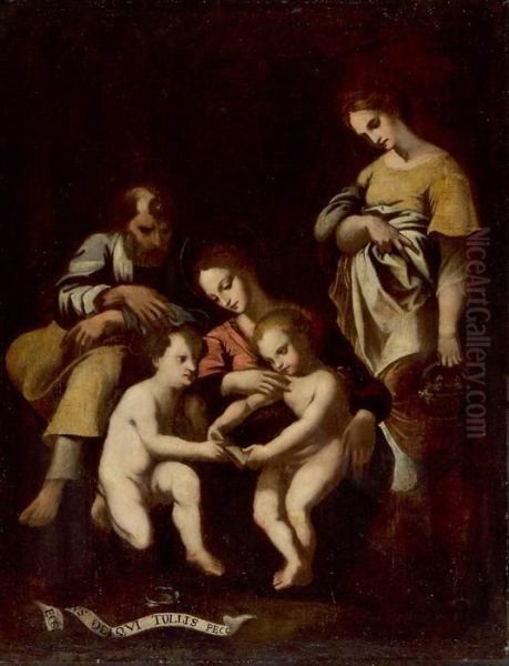 Heilige Familie Mit Johannes Dem Taufer Oil Painting by Paolo Bartolini