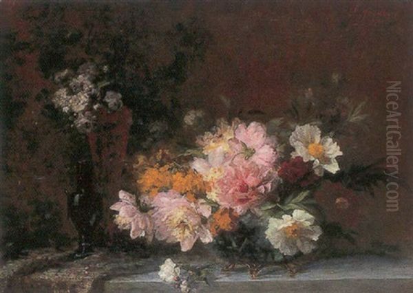 Still Life With Flowers Oil Painting by Adrienne Jacqueline 's Jacob