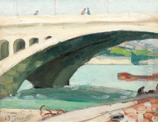 Pont Sur La Seine Oil Painting by Max Jacob