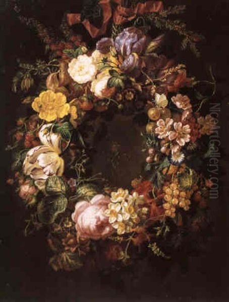 Guirlande De Fleurs Et De Fruits by Moise Jacobber