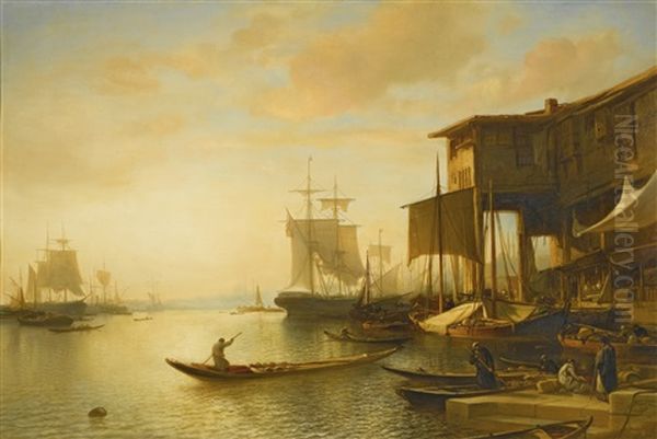 On The Bosphorus Oil Painting by Jacob Jacobs