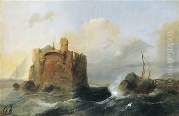 Fort Dans Les Environs D'alexandrie, Egypt Oil Painting by Jacob Jacobs