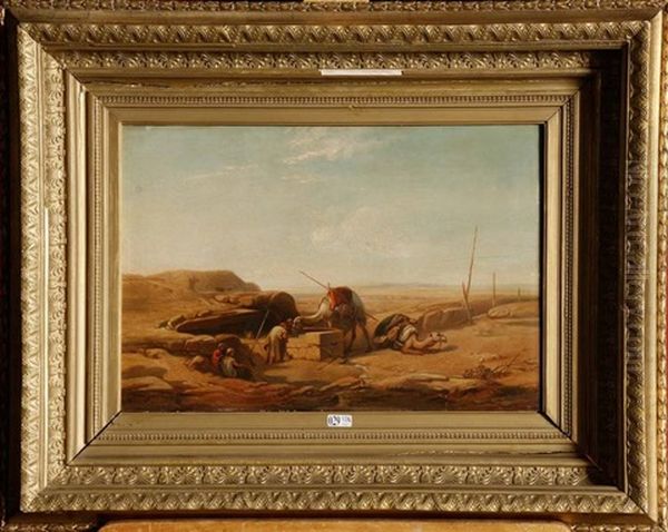 La Halte De La Caravane Au Puits Oil Painting by Jacob Jacobs