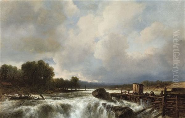 Paysage Avec Cascade Oil Painting by Jacob Jacobs