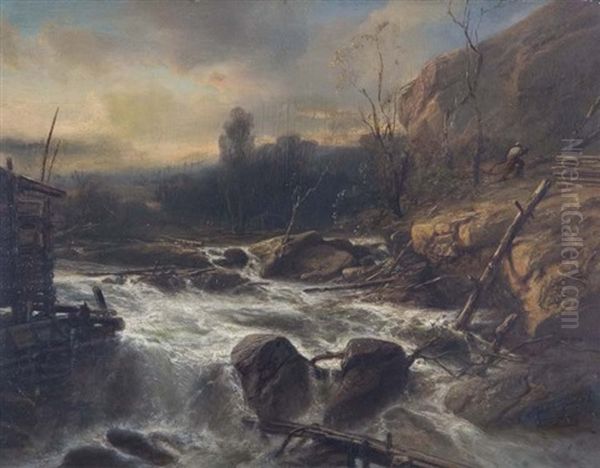 Broken Dam Oil Painting by Jacob Jacobs