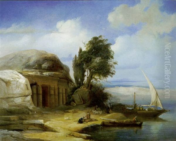 Aan De Oever Van De Nijl Oil Painting by Jacob Jacobs