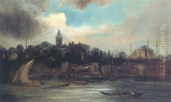 A View Of The Bosphorus Oil Painting by Jacob Jacobs