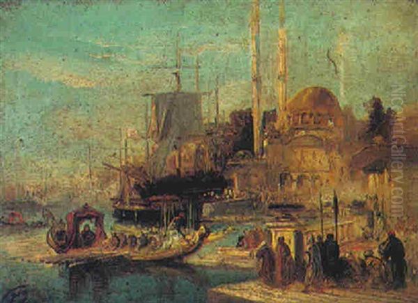 Tophane Mosque On The Bosphorus Oil Painting by Jacob Jacobs