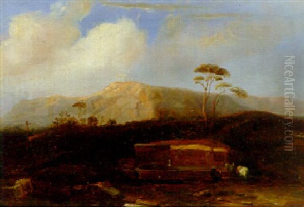 An Extensive Greek Landscape Oil Painting by Jacob Jacobs