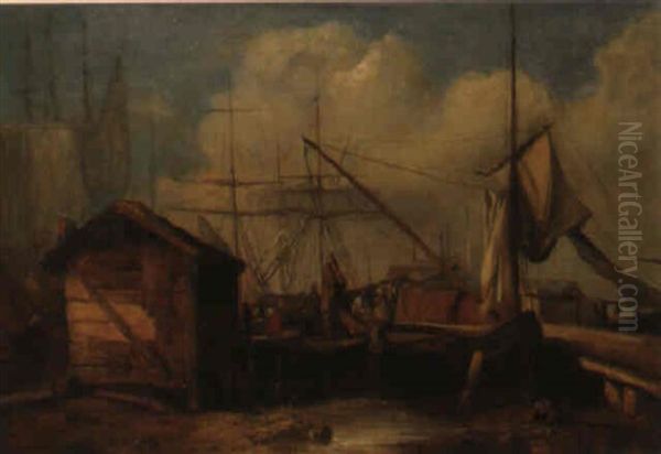 Bateaux Sur Le Bosphore Oil Painting by Jacob Jacobs