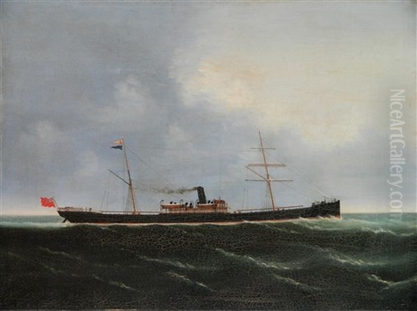 Ship At Sea Oil Painting by Antonio Jacobsen