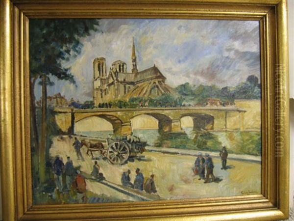 L'abside De Notre-dame Oil Painting by Carl Gustav Ludvig Jacobsen