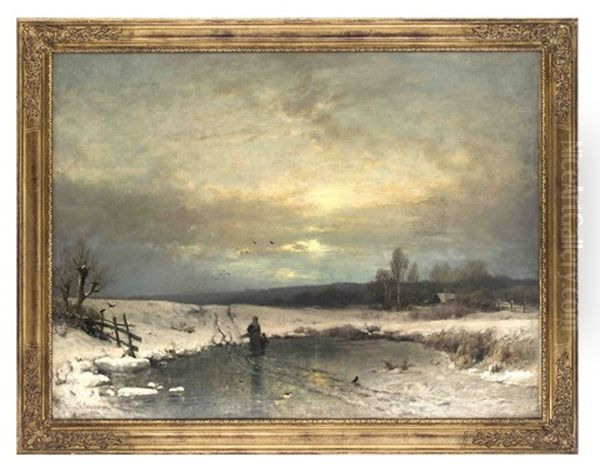 Winterlandschaft Oil Painting by Sophus Jacobsen