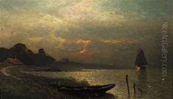 Aftenstemning Oil Painting by Sophus Jacobsen