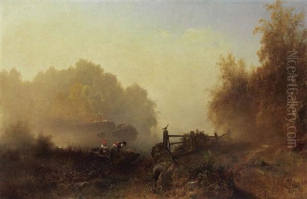 Die Elster Oil Painting by Sophus Jacobsen