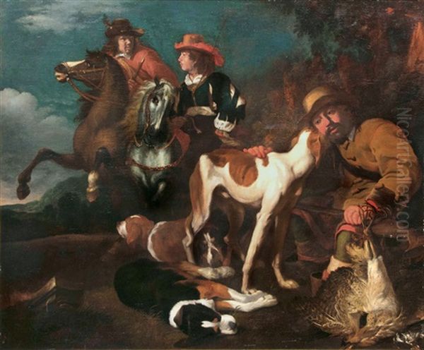 Rastender Jager Mit Hunden Oil Painting by Juriaen Jacobsz