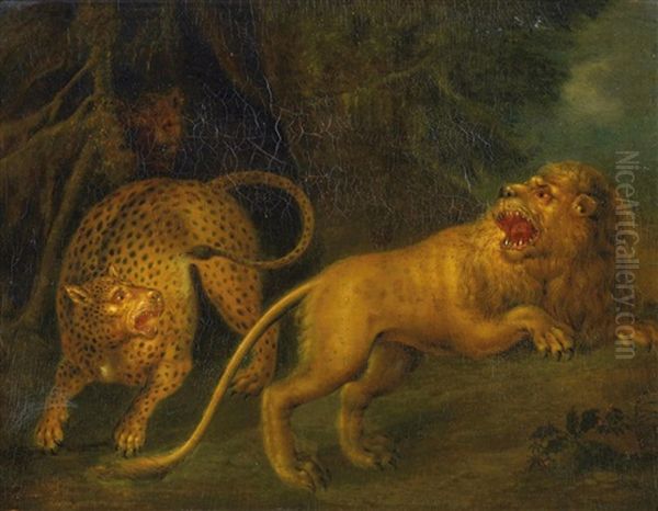 Lowe Und Leopard Oil Painting by Juriaen Jacobsz