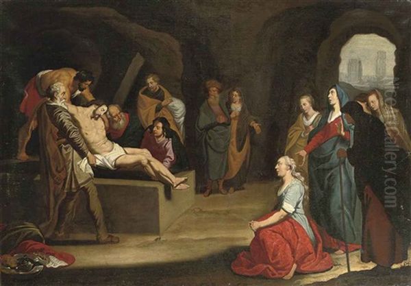 The Entombment Oil Painting by Lambert Jacobsz